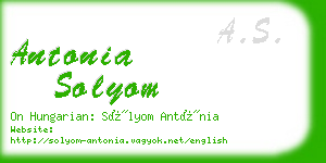 antonia solyom business card